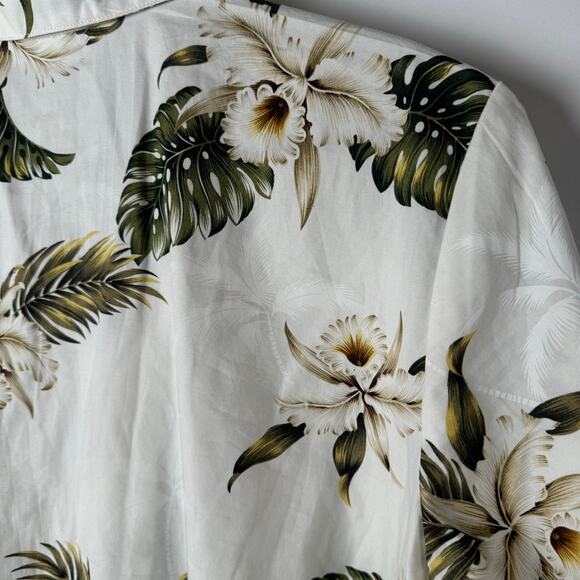Hawaiian White Orchid Hawaii Shirt Women's XL Island Tropical - Picture 9 of 9